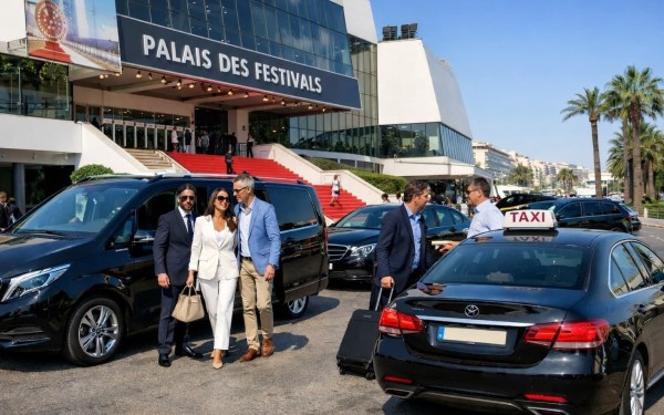 VTC and taxi in Cannes – client arrival at the Palais des Festivals